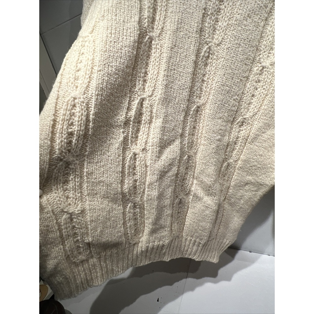 VINTAGE John Molloy Sweater‎ Mens Extra Large Ivory  Fisherman Wool Ireland - Picture 4 of 10